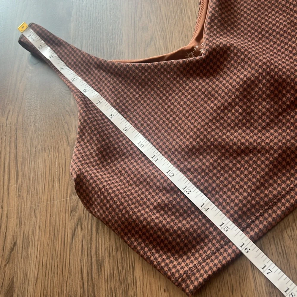 Offline by Aerie Brown Black Gingham Sports Bra Large - Picture 2 of 10